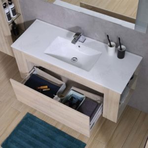 ארון אמבטיה עץ אלון דגם אורי