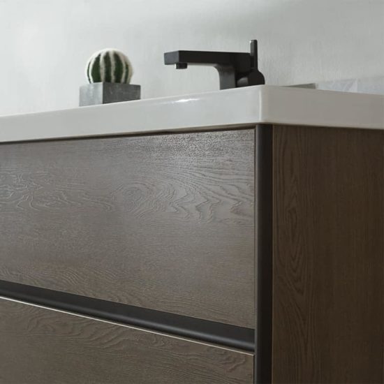 ארון אמבטיה מודרני דגם יפתח תמונת קירוב טקסטורת עץ