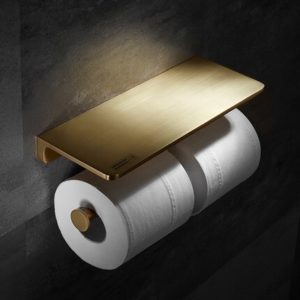 מתקן ל- 2 גלילי נייר טואלט לשירותים בצבע זהב 1