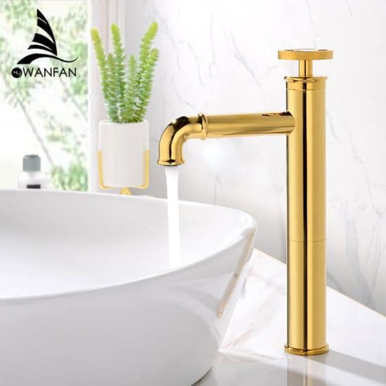 ברז אמבטיה סגנון צינור תעשייתי זהב 1