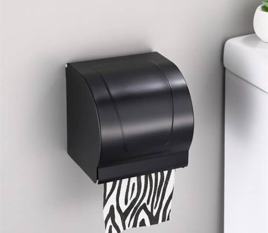 מתקן לנייר טואלט לשירותים בצבע שחור 1