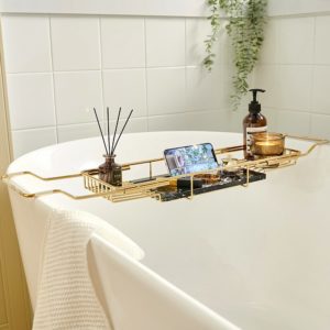 מדף רחצה לאמבטיה בצבע זהב אורך 68 ס
